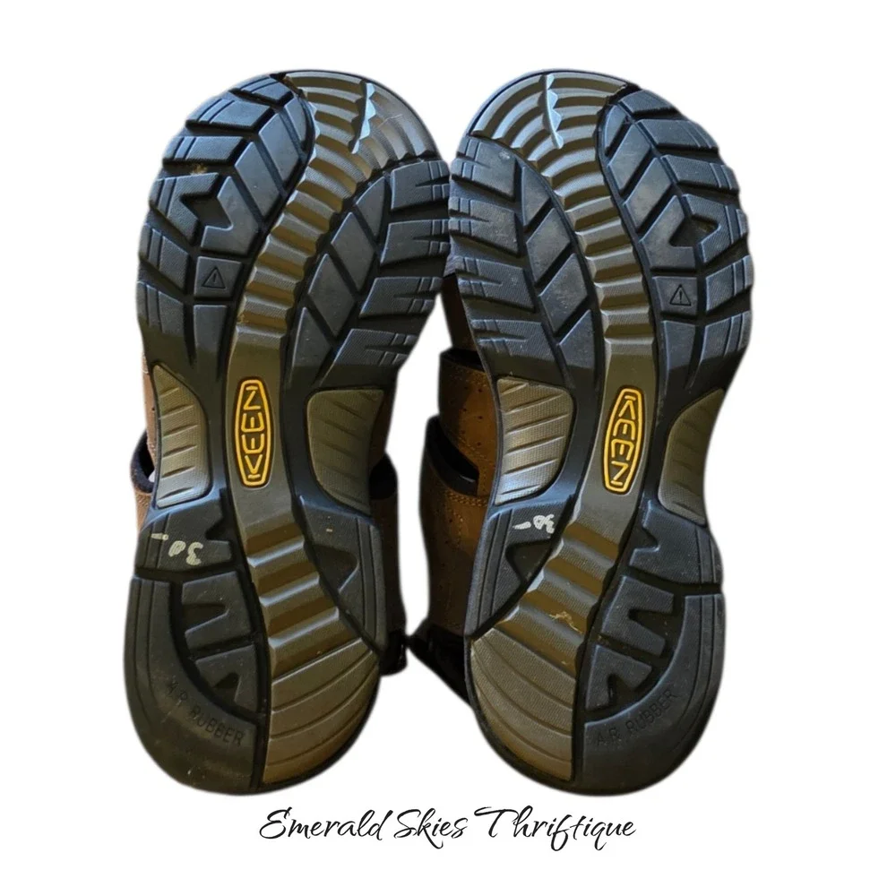 Keen Rialto Sandals Mens 13 brown Leather Hiking Outdoor Fishing Water Shoes
